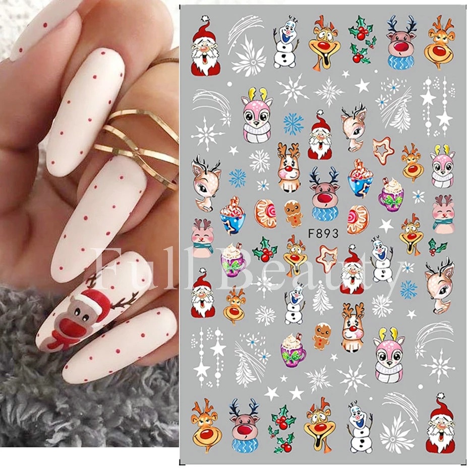 Nhãn Dán Trang Trí Móng Tay Chủ Đề Giáng Sinh Mới