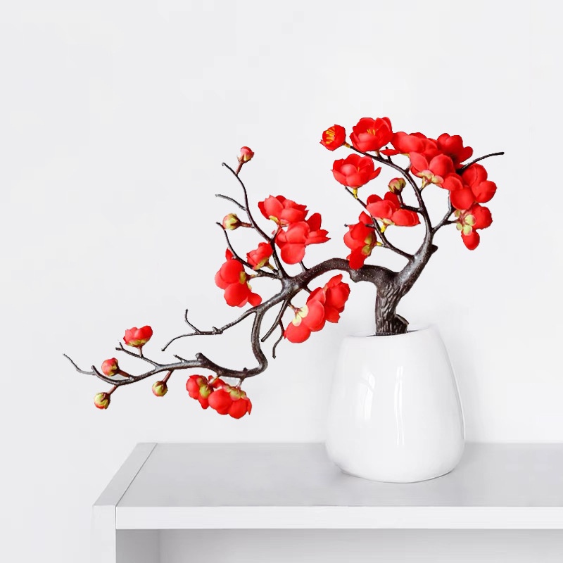 60cm Hoa Cúc Tuyết Giả Lập, Hoa Mai Đỏ Trung Quốc, Cành Khô và Cành Nhánh để Bài Trí, Trang Trí Đám Cưới và Tăng Cường Cảnh Quan.