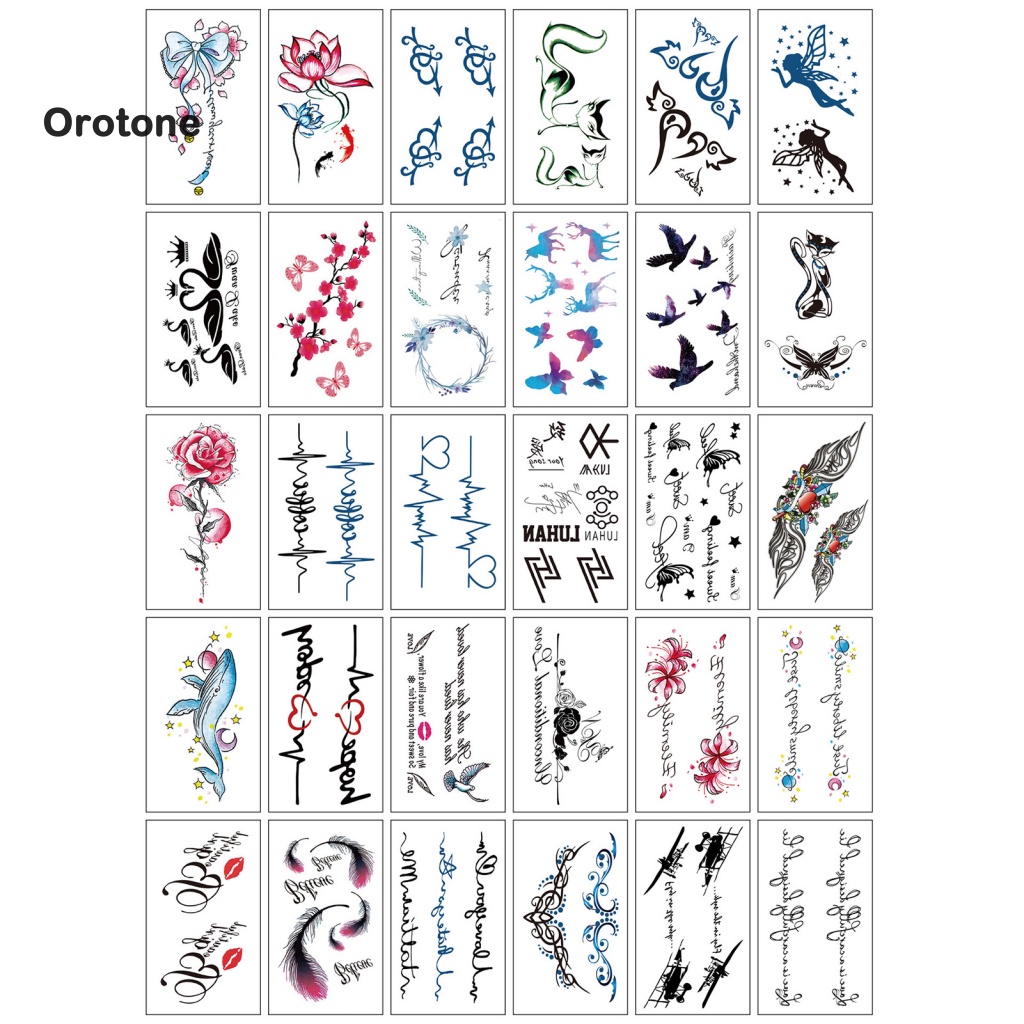 Bộ 30 Hình Xăm Dán Tạm Thời Hình Bướm Nhiều Màu Sắc Chống Nước Có Thể Tháo Gỡ