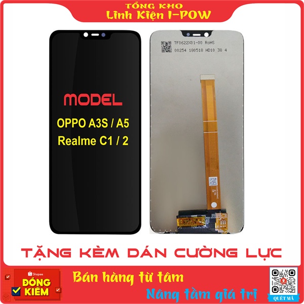 Màn Hình OPPO A3S - OPPO A5 - Realme C1 Zin - Đen