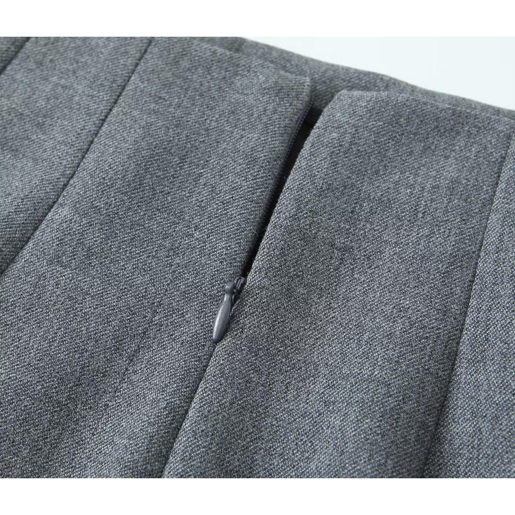 Bán Buôn Váy Xi Lanh Thẳng Màu Xám Lửng Dài Nửa Váy 7512