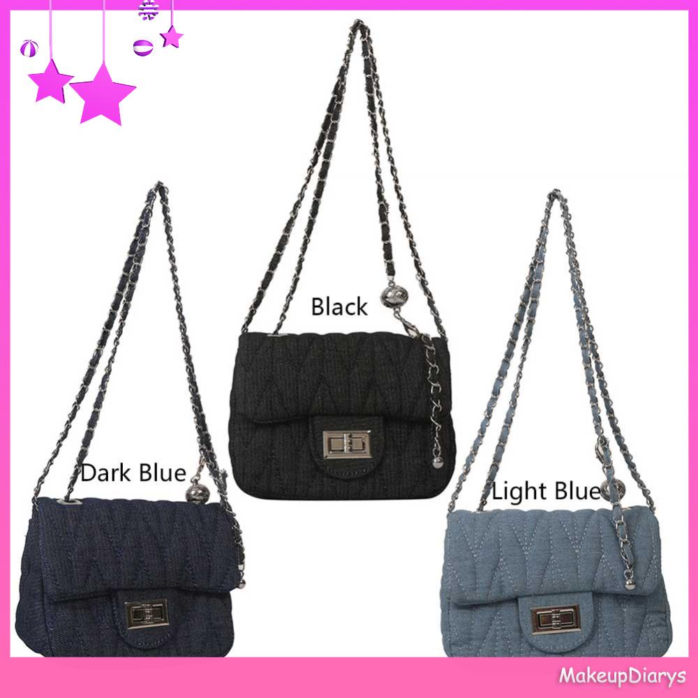★ Mỹ Phẩm Trang Điểm ★ Túi denim Đeo Chéo Thời Trang Dành Cho Nữ