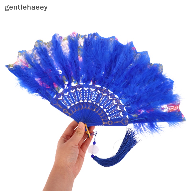 1 Chiếc Quạt Lông Vũ Hai Mặt Đầy Màu Sắc Trang Trí Tiệc Cưới