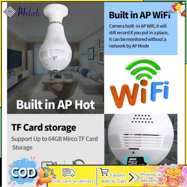 Camera An Ninh 960p 2.0mp h.265 wifi Xoay 360 Độ Có Đèn Ban Đêm