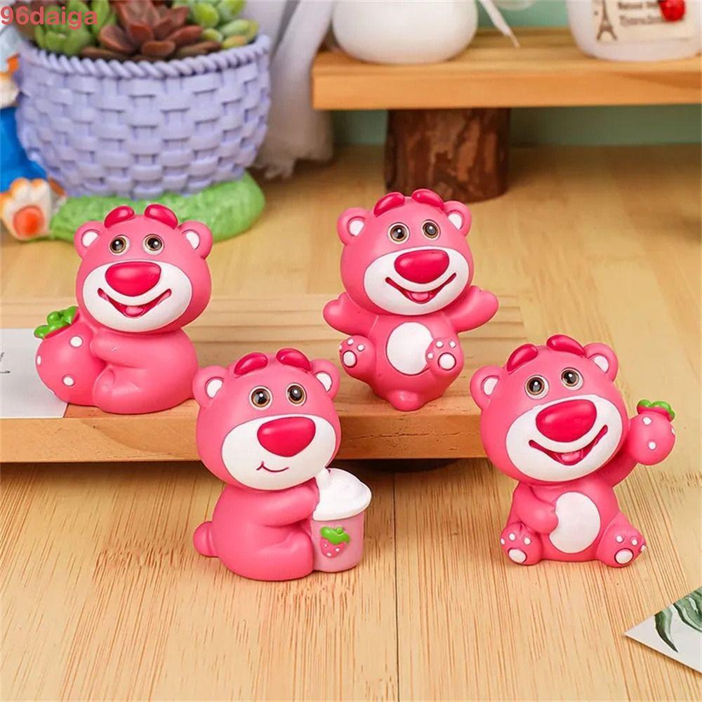 Daiga Mô Hình Gấu Dâu Tây Bằng Nhựa resin Dễ Thương Để Bàn Trang Trí