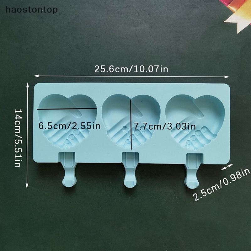 Khuôn Silicon Làm Kem / Sô Cô La / Bánh Kẹo Hình Trái Tim Lắc Tay 3 Ngăn vn