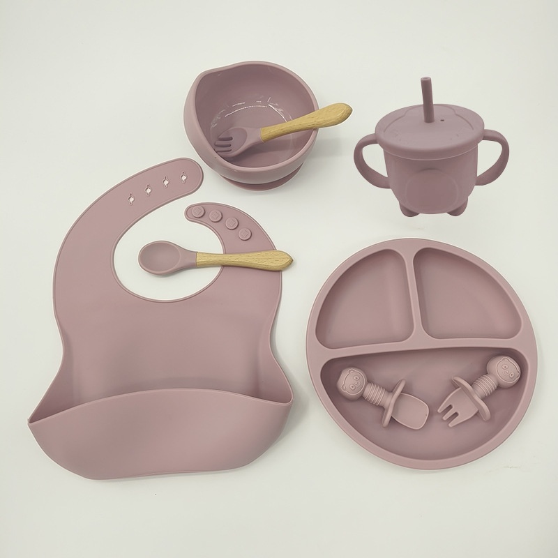 Bộ Muỗng Nĩa Tập Ăn Bằng silicone Cho Bé