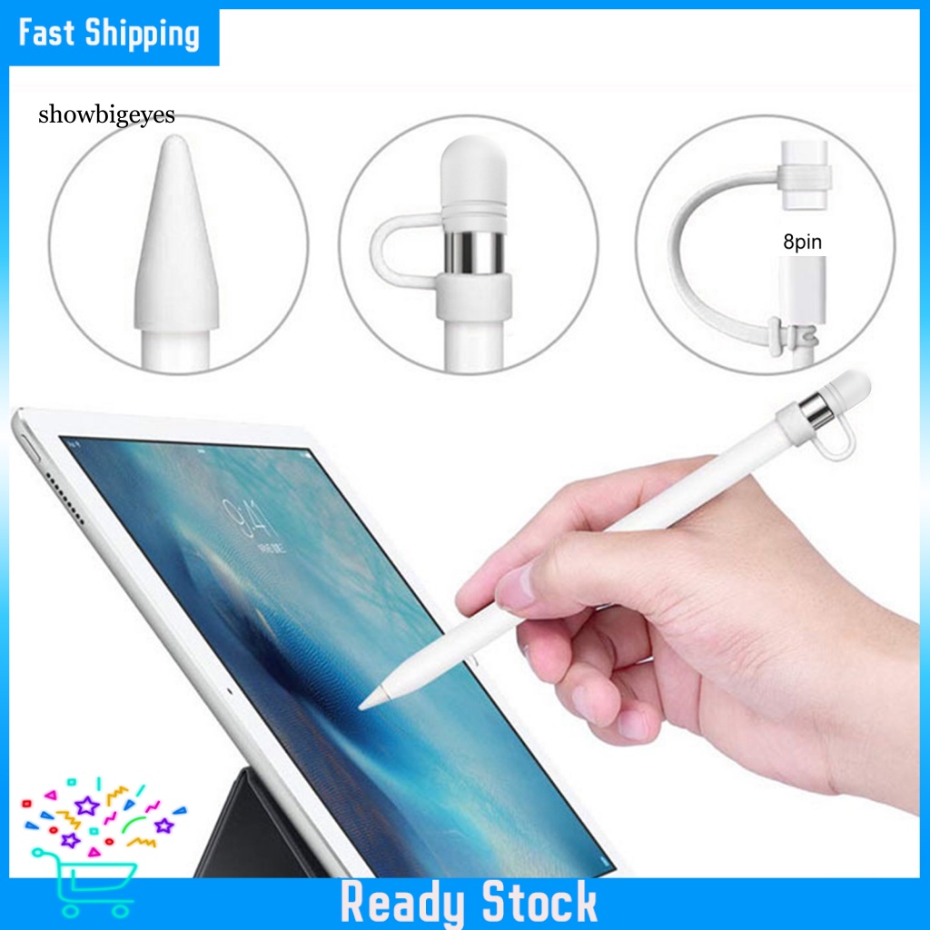 Set 3 Đầu Ngòi Bút Chì Bằng Silicon Mềm Chống Sốc Chống Trầy Chống Rơi Cho apple pencil 1