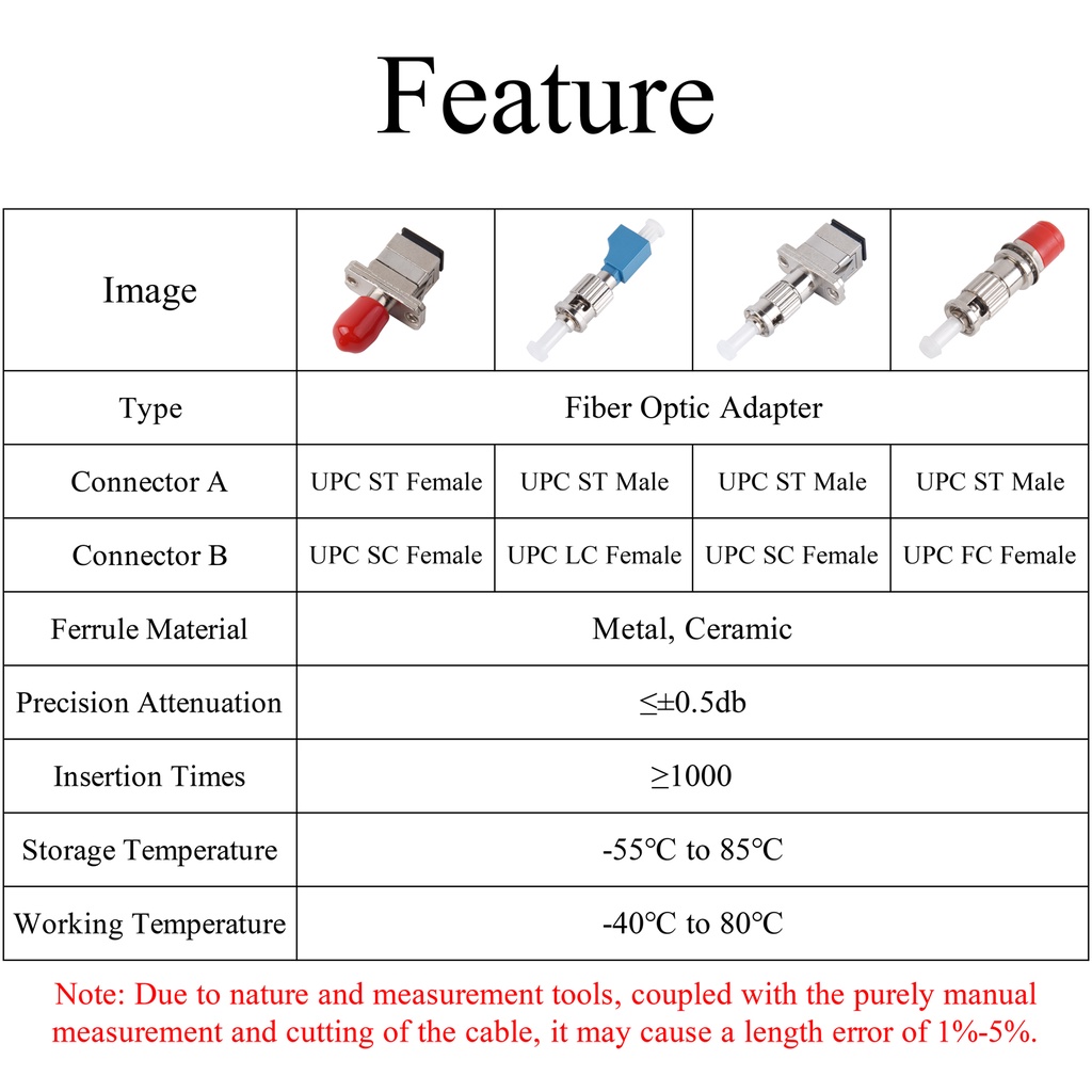 1 Đầu Nối Sợi Quang upc st male / female Sang upc fc / lc / sc female