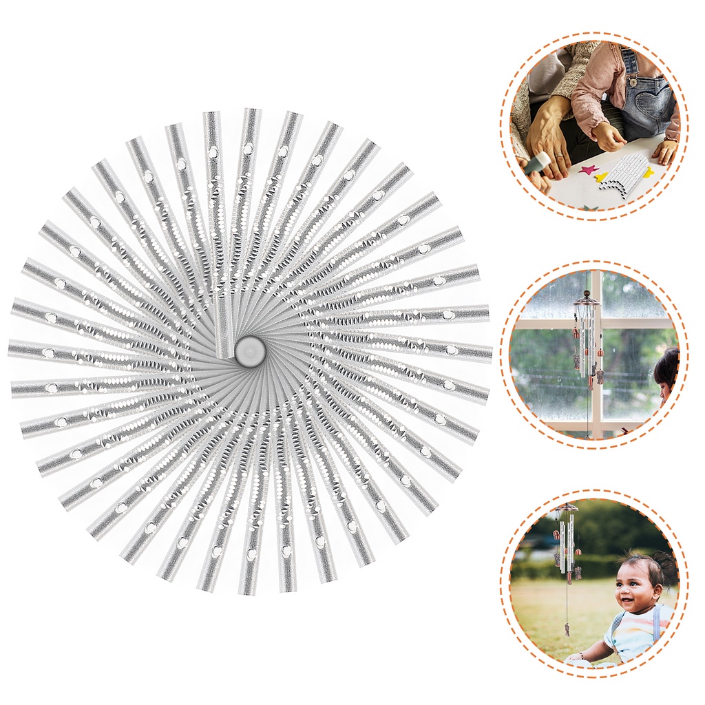Bộ 50 Ống Kim Loại Tự Làm Chuông Gió Trang Trí Sân Vườn
