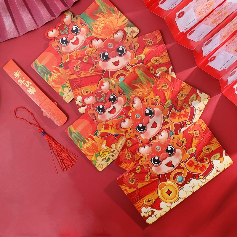 Bao Lì Xì Năm Mới 2024 Hình Rồng 2 / 6 / 10 Ngăn