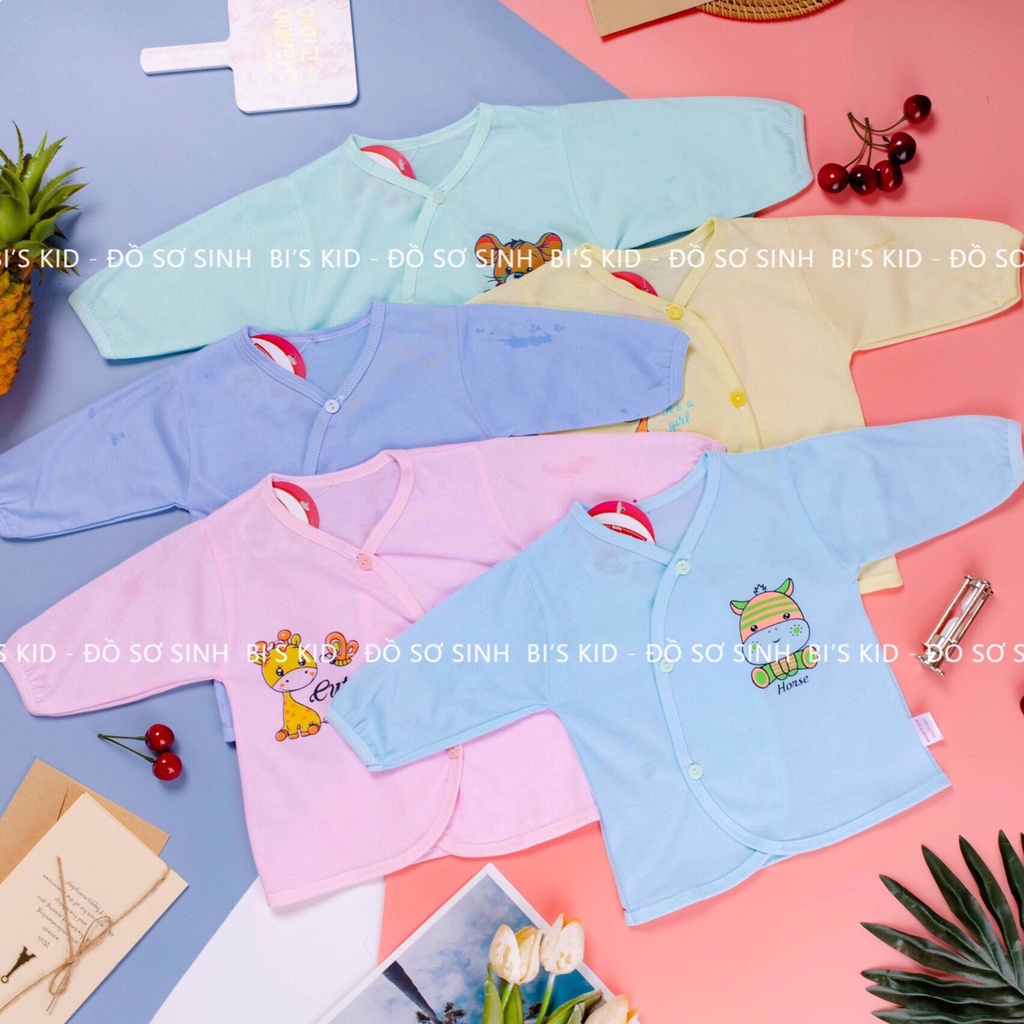 Combo 5 Áo chục bé _ Áo chục dài tay cotton cho bé 3_8kg [ ẢNH THẬT ] 🍀 .