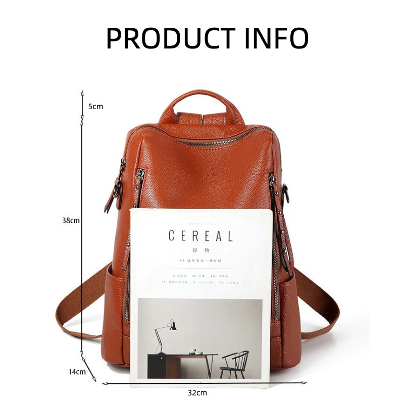 Mingke Balo Da pu Đựng laptop 13 14 inch Chống Thấm Nước Phong Cách retro Cho Nữ