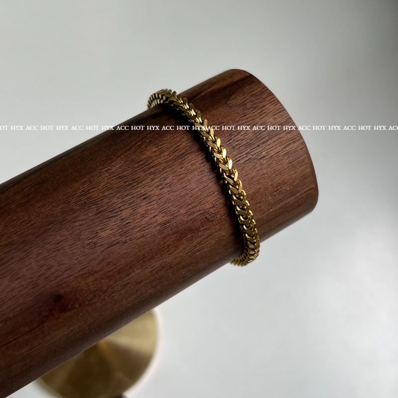 Vòng Tay Thép Titan Bện Dây May Mắn Cho Nữ