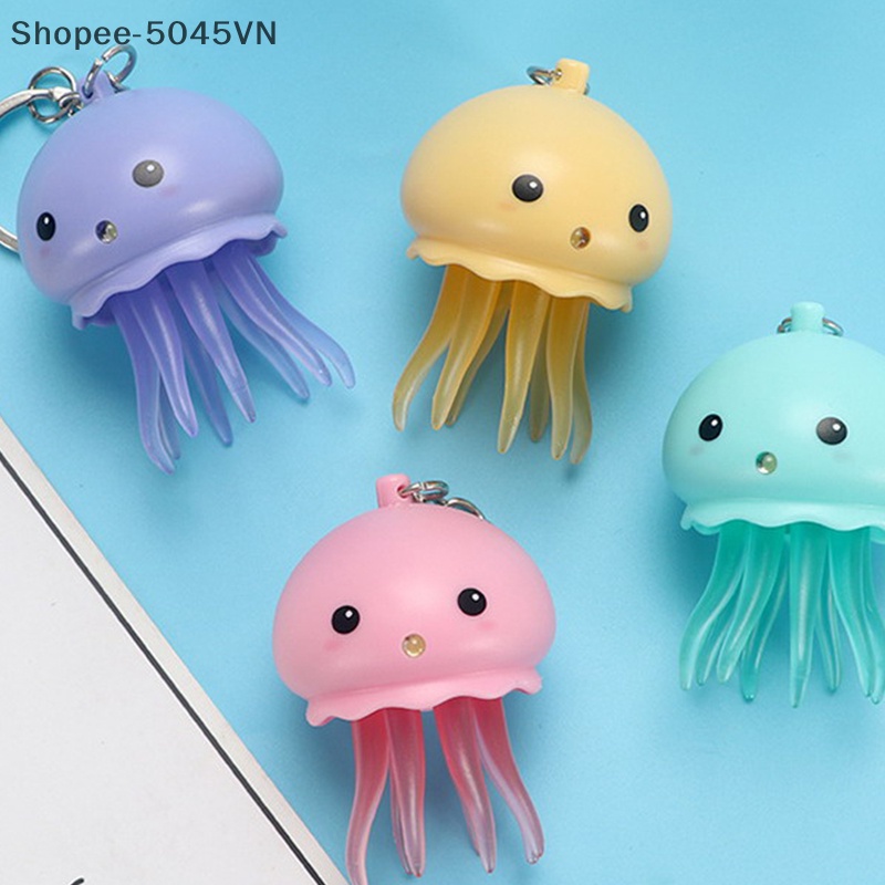 Móc Khóa Hình Bạch Tuộc Có Đèn led Nhiều Màu Sắc Dễ Thương Làm Quà Tặng Sinh Nhật Cho Bé