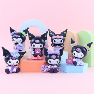 Set 6 Mô Hình Mô Phỏng Nhân Vật Hoạt Hình kuromi sanrio Dễ Thương