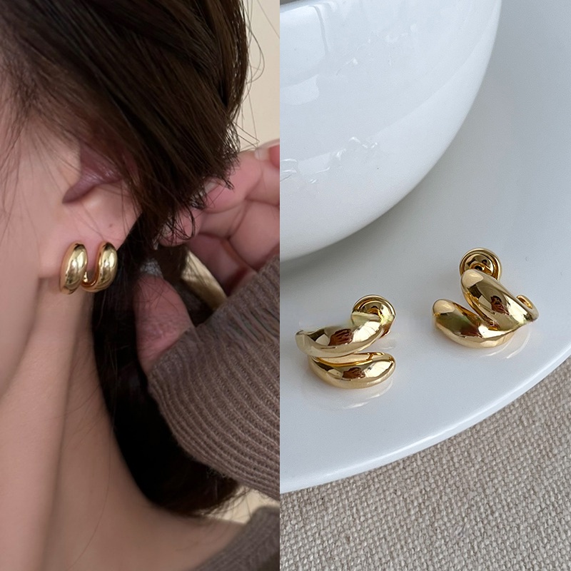 Khuyên Tai Tròn Lủng Lẳng Phong Cách Hàn Quốc