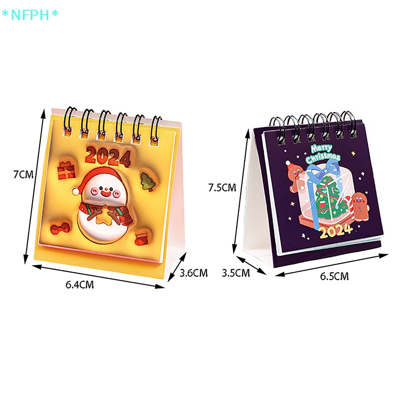 Lịch Để Bàn mini Họa Tiết Hoạt Hình nfph > 2024 kawaii Giáng Sinh Mới