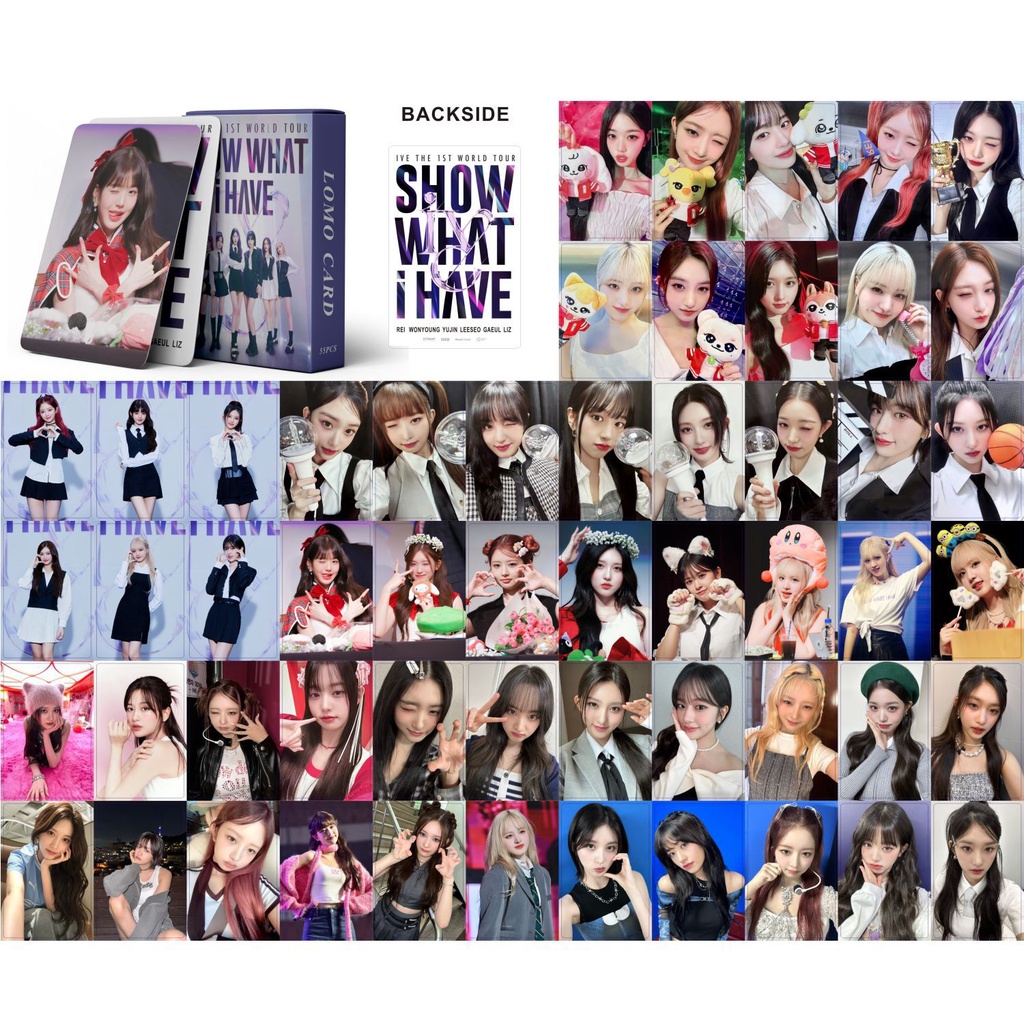 Set 55 Tấm Thẻ In Hình Các Thành Viên Nhóm Nhạc kpop i have card wonyoung rei liz
