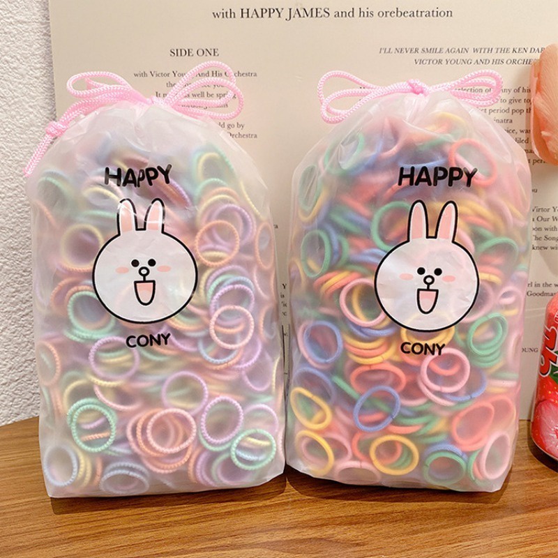 Set 300 Dây Chun Buộc Tóc Nhiều Màu Cho Bé Gái