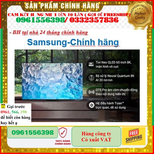 Smart Tivi Neo QLED 8K 65 inch Samsung QA65QN900B Mới 2022 - Mới 100% |