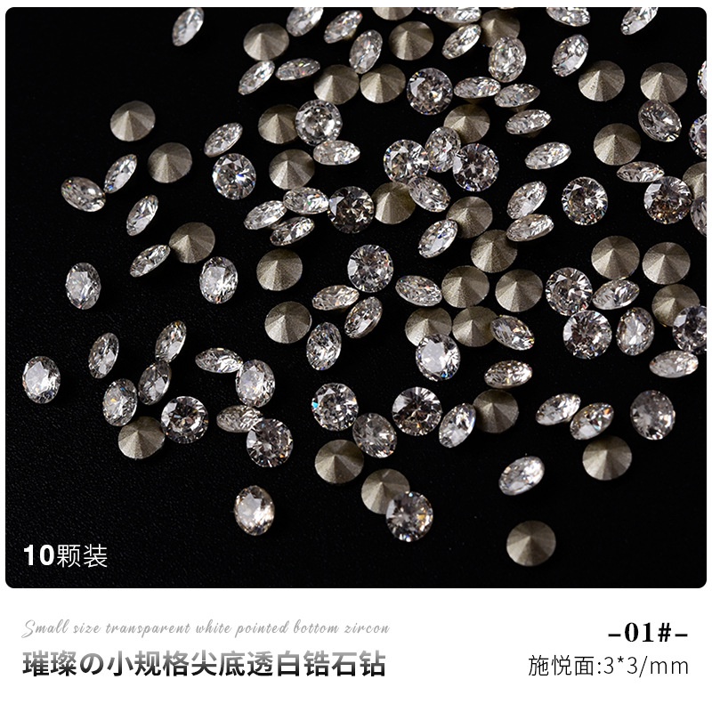 Túi 10 viên marquise siêu lấp lánh đáy nhọn nhiều hình dạng trang trí móng nghệ thuật