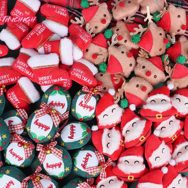 Ghim Cài Áo Hình Người Tuyết / Cây Thông / Chuông Giáng Sinh Bằng Lông Nhung Dễ Thương Xinh Xắn