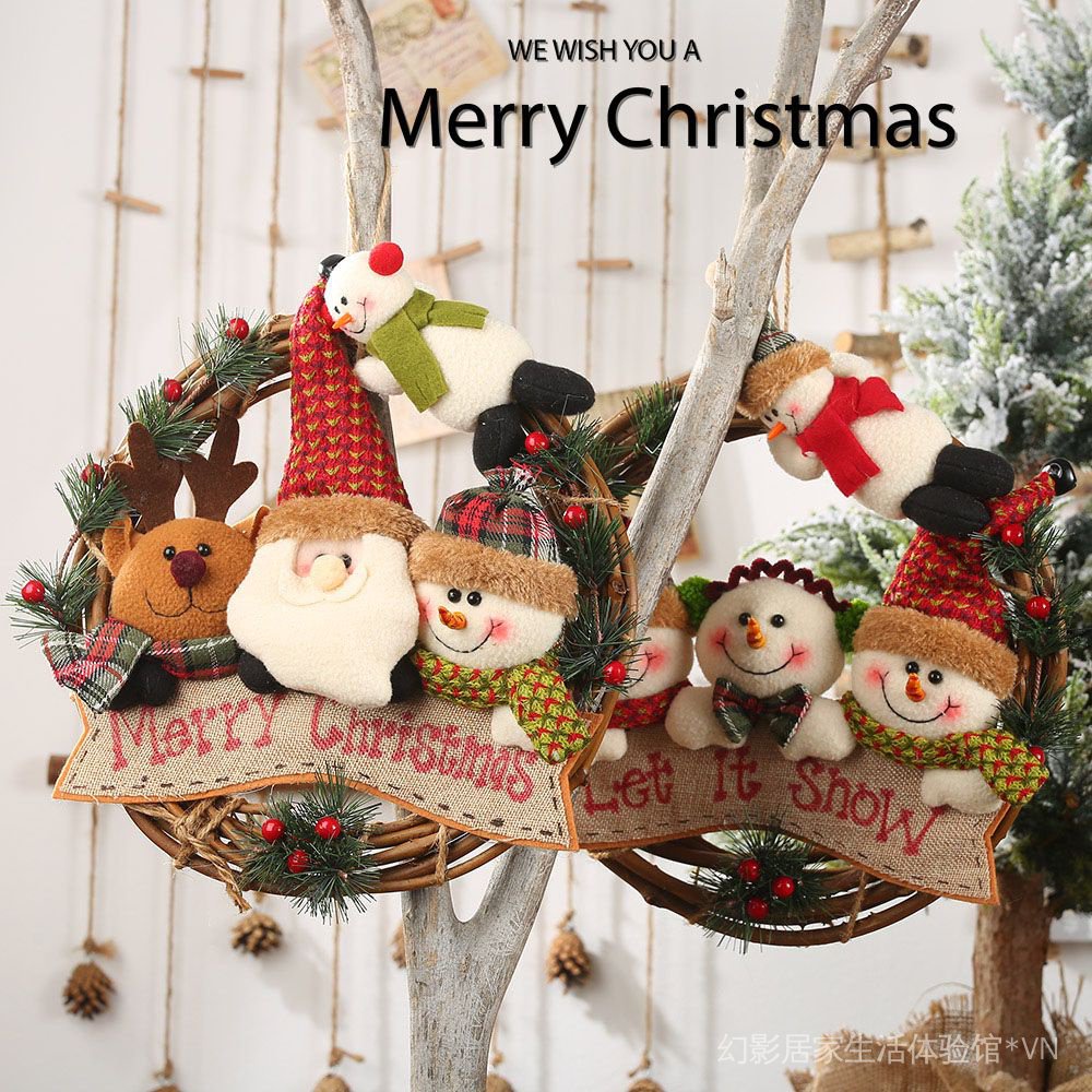Christmas wreath decoration set door ornaments Christmas door ornaments indoor living room diy Old Man snowman ornaments NPUT