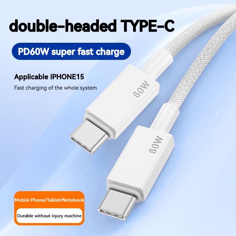 Pd60w Dây Cáp Sạc Nhanh usb Loại c Sang type-c Cho iphone 15 plus pro max macbook pro huawei