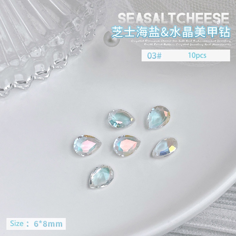 Set 10 Hạt Đá Pha Lê Hình Mũi Tên 3d Trang Trí Móng Tay Nghệ Thuật