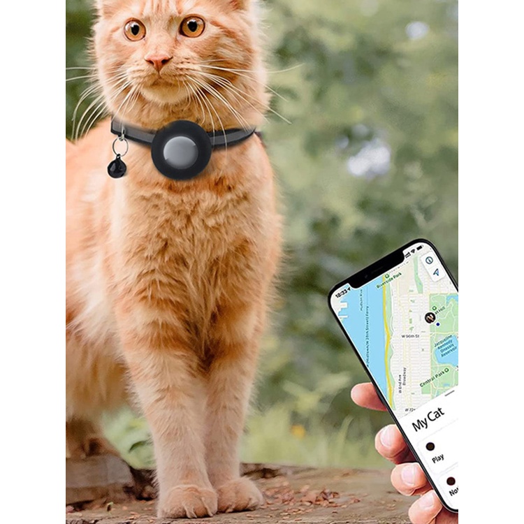 Air Tag Vòng Cổ Mèo Có Chuông Màu Đen Trọng Lượng Nhẹ Cho apple Air Tag / gps / Vòng Cổ Mèo