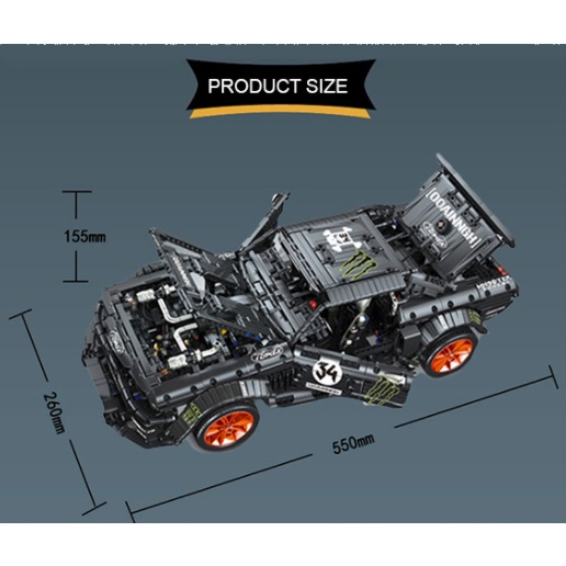 Lego lắp ghép ô tô- đồ chơi mô hình Siêu xe FORD MUSTANG điều khiển từ xa-