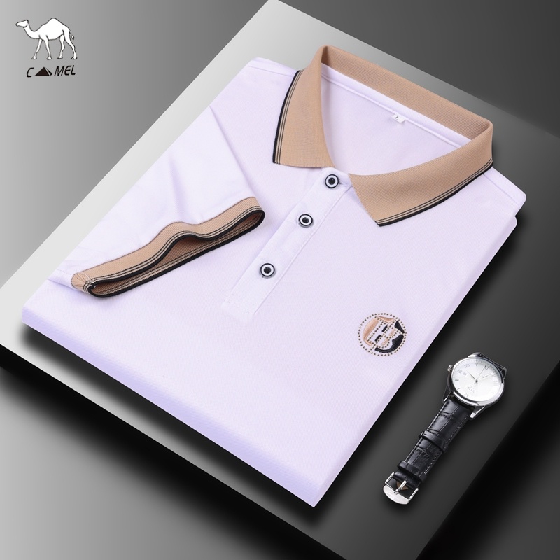 Áo polo Tay Ngắn Dáng Rộng Mỏng Thoáng Khí Thêu Họa Tiết Thời Trang Mùa Hè Cho Nam Trung Niên