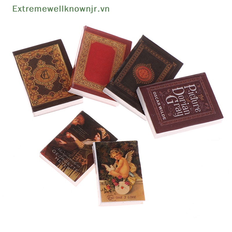 Ervn set 6 Mô Hình Cuốn Sổ / Nội Thất Nhà Búp Bê Tỉ Lệ 1 / 12