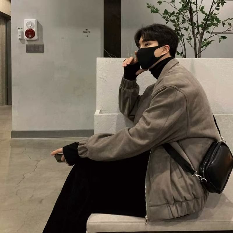 Áo Khoác Kaki Hai Lớp Dáng Rộng Phong Cách Hàn Quốc Hợp Thời Trang Cho Nam