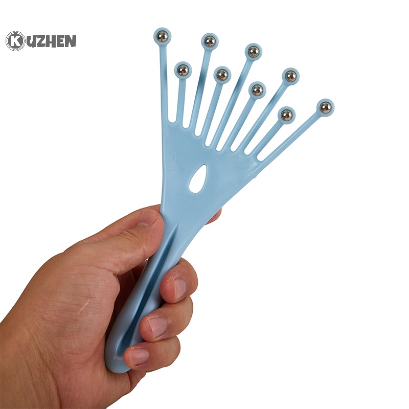 Kuzhen Lược Lăn Mát Xa Da Đầu 9 Ngón Tay Bằng Thép Cầm Tay Giúp Thư Giãn Chăm Sóc Tóc Giải Tỏa Căng Thẳng