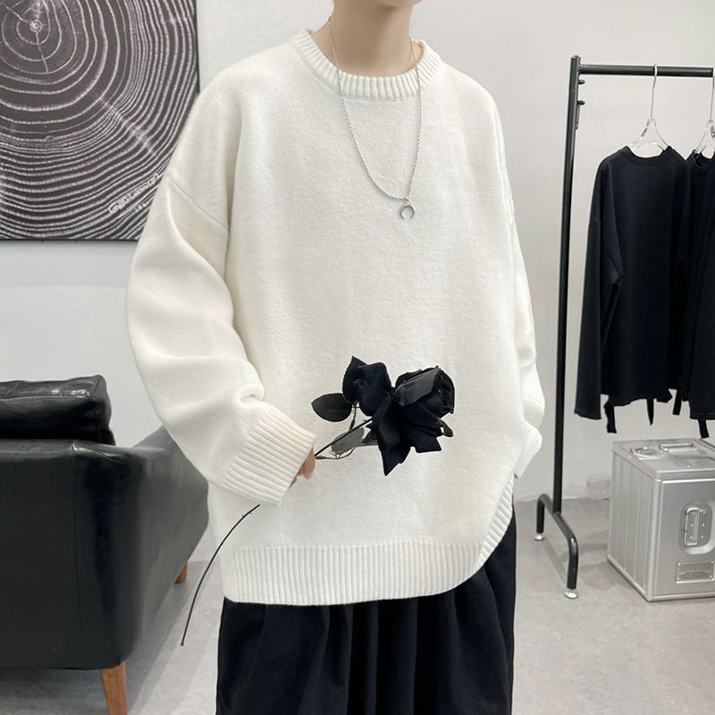 Áo sweater Dệt Kim Cổ Tròn Màu Sắc Đơn Giản Cho Nam