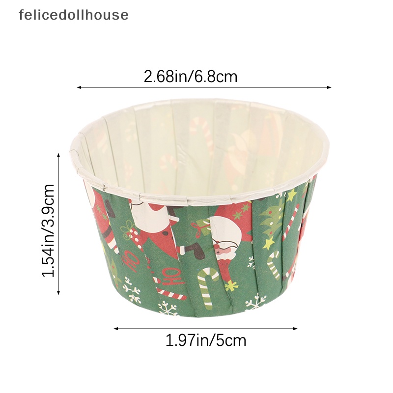 Set 50 Khuôn Giấy Làm Bánh muffin / cupcake Họa Tiết Giáng Sinh