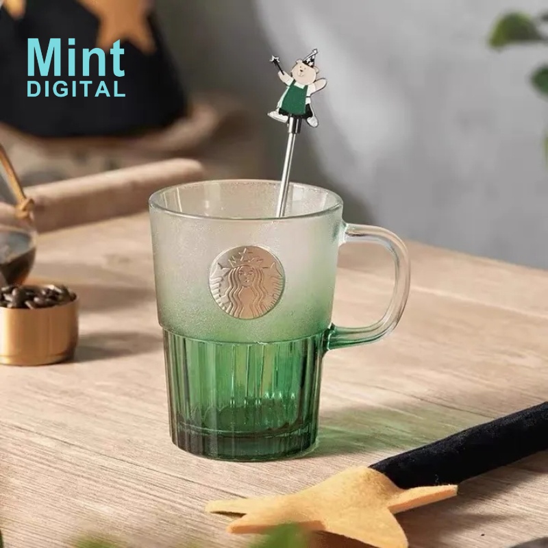 Cốc Thủy Tinh Uống Cà Phê starbucks 400ml 400ml Màu gradient Dễ Thương