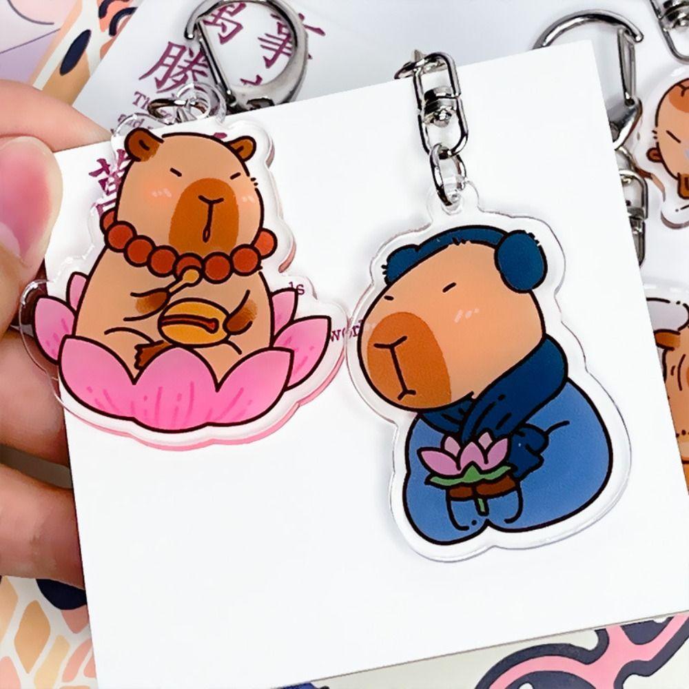Shanhai capybara Móc Chìa Khóa Xe Hơi Bằng acrylic Hình Chú Chó Hoạt Hình Vui Nhộn Sáng Tạo