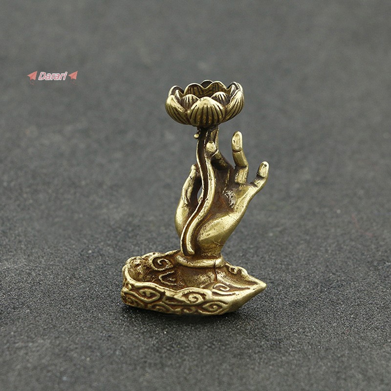 Lư Hương Bằng Đồng Nguyên Chất Hình Hoa Sen Tay Phật
