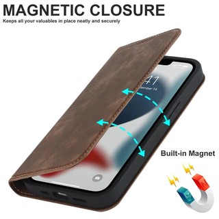 Ví từ tính mạnh mẽ Bao da lật cho iPhone 15 Pro Max 16 Air 17 Pro 15 14 PLUS 13 Mini 12 Đế sạc không dây sang trọng Folio Book Cover