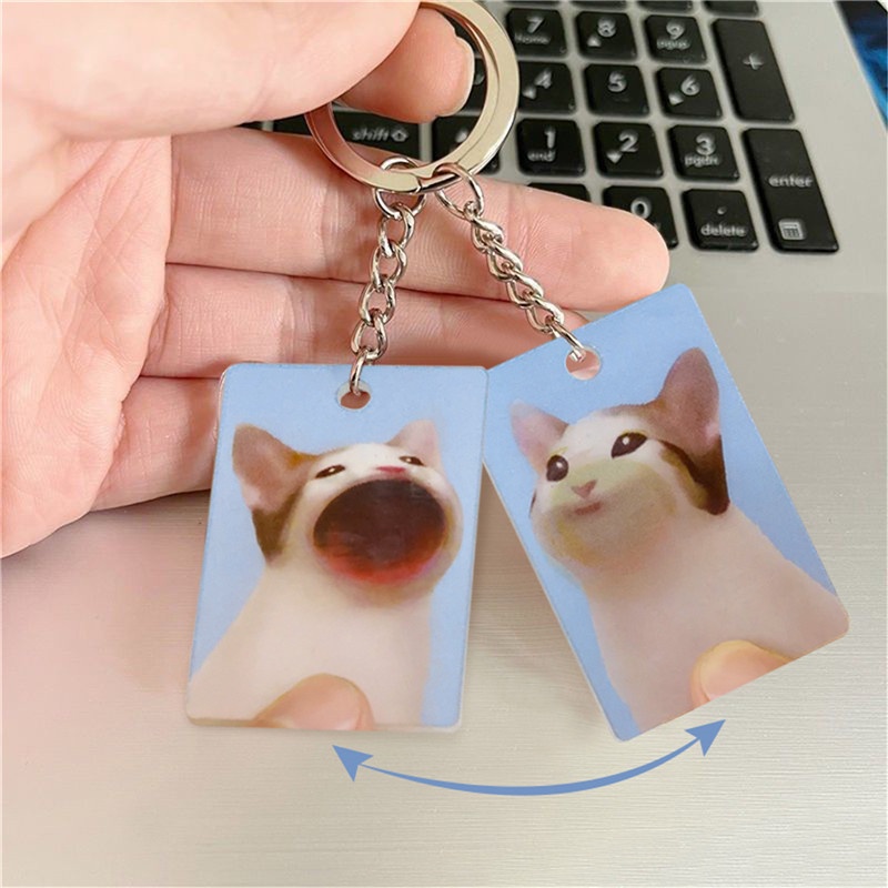 1 Móc Khóa Hình Mèo Hoạt Hình 3d Sáng Tạo