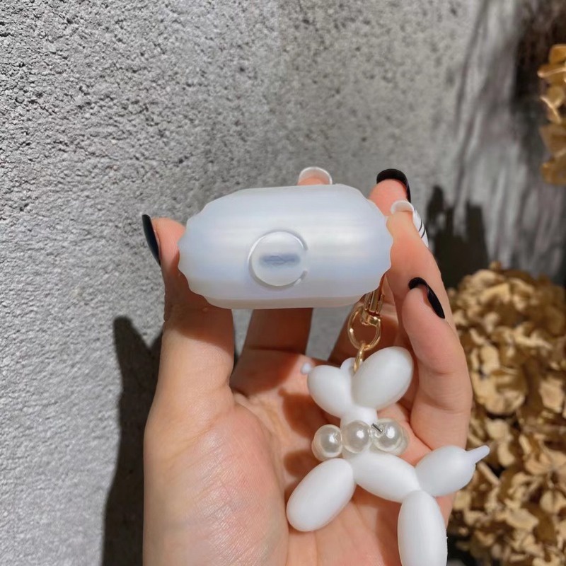 Vỏ Bảo Vệ Hộp Sạc Tai Nghe airpods 1 2 3 pro Hình Chú Chó Đeo Bong Bóng Dễ Thương