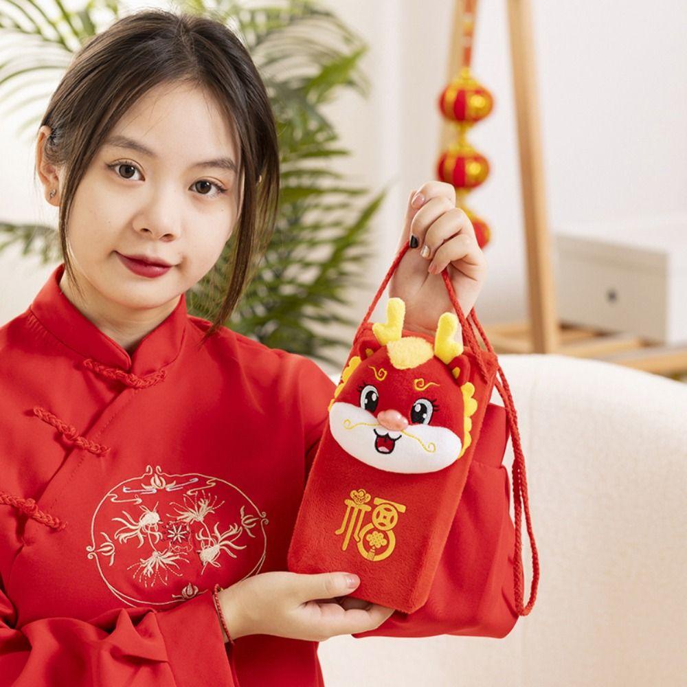 Shanhai Túi Đeo Chéo Đựng Tiền Hình Rồng Đỏ May Mắn 2024