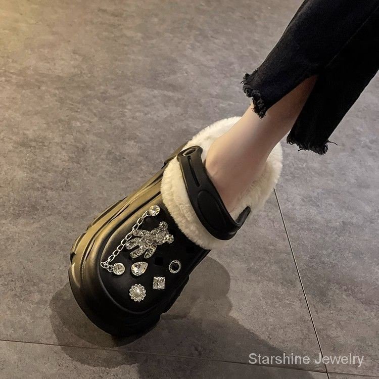 Dép cotton eva Lót Lông Cừu Dày Dặn Ấm Áp Chống Thấm Nước Dễ Thương Dùng Trong Nhà / Ký Túc Xá / Sinh Viên