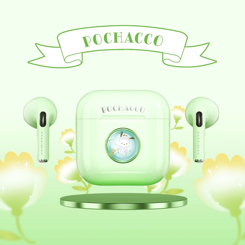 Sanrio Tai Nghe Chụp Tai bluetooth Không Dây Họa Tiết Hoạt Hình my melody kuromi cinnamoroll pochacco Dễ Thương Kèm mic