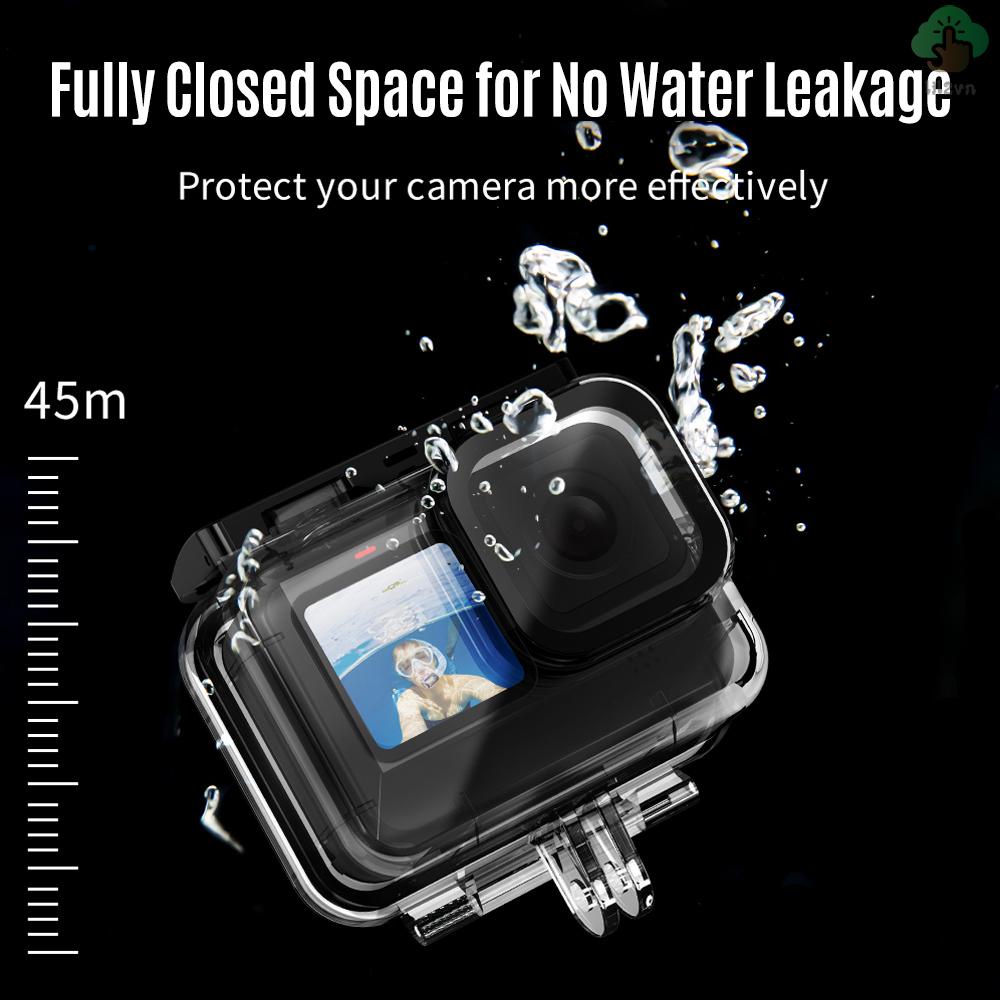 TELESIN Action Camera Protective Waterproof Case Cover Underwater 45m/148ft Diving Housing Underwater Accessories Replacement for   9 10 Black Camera