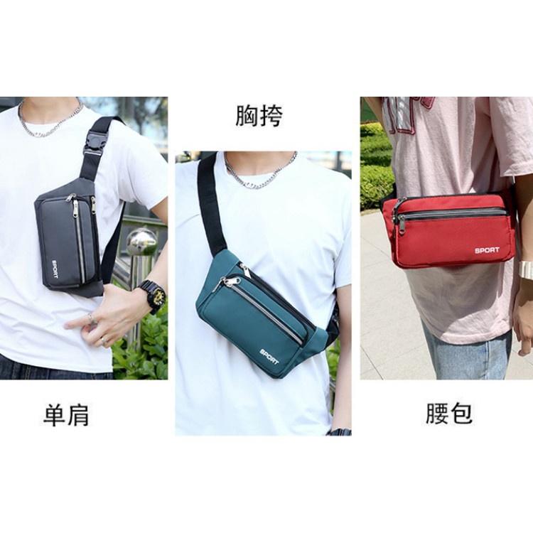 Túi đeo bao từ siêu gọn BT31- đen nâu vải dầy vải trượt nước