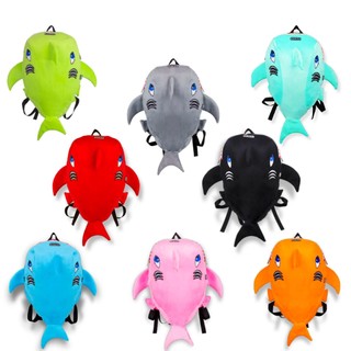 Balo cá mập BABY SHARK vải nhung mềm mịn nhiều màu siêu dễ thương đi học,đi chơi,đi làm đều mang được